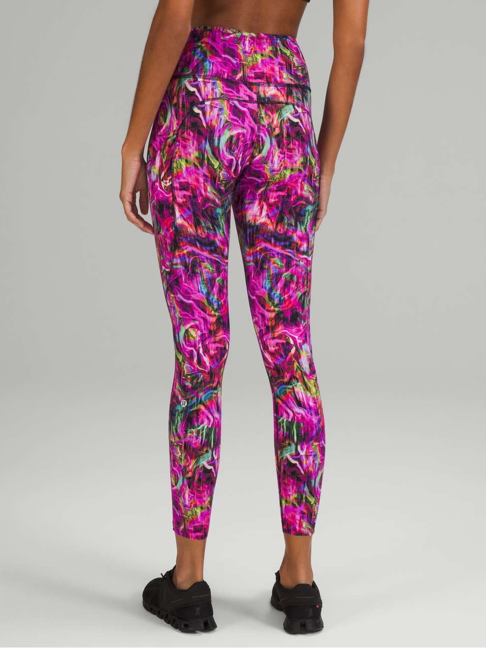 Lululemon Fast and Free High Rise Tight 25" Nulux Hyper Flow Pink Multi Size 16